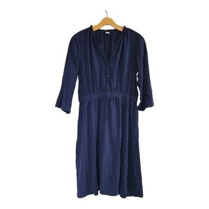 Old Navy Dress Womens Medium Knee Length Casual 3/4 Bell Sleeve V-Neck